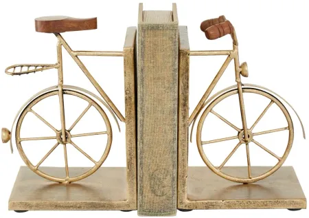 Ivy Collection Bike Bookends Set in Gold by UMA Enterprises