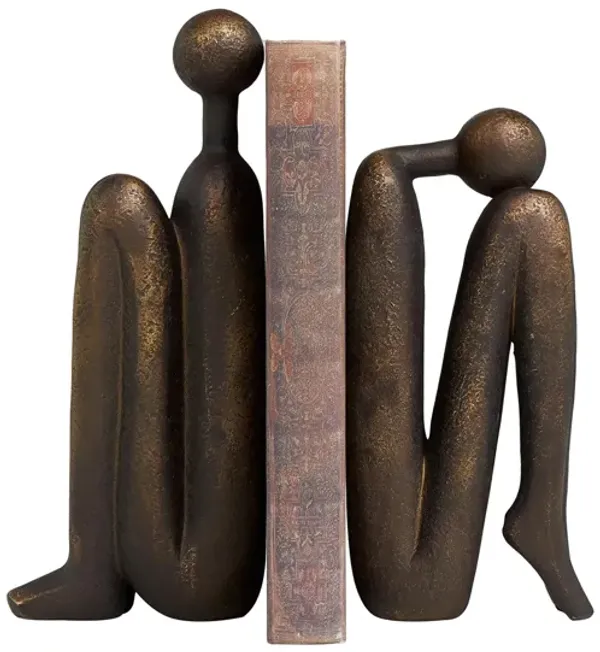 Ivy Collection People Tucked Bookends Set