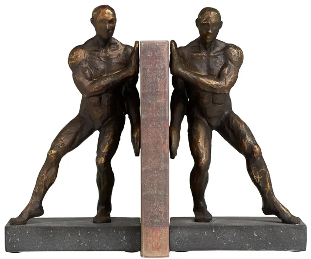 Ivy Collection People Bookends Set in Antiqued Bronze by UMA Enterprises