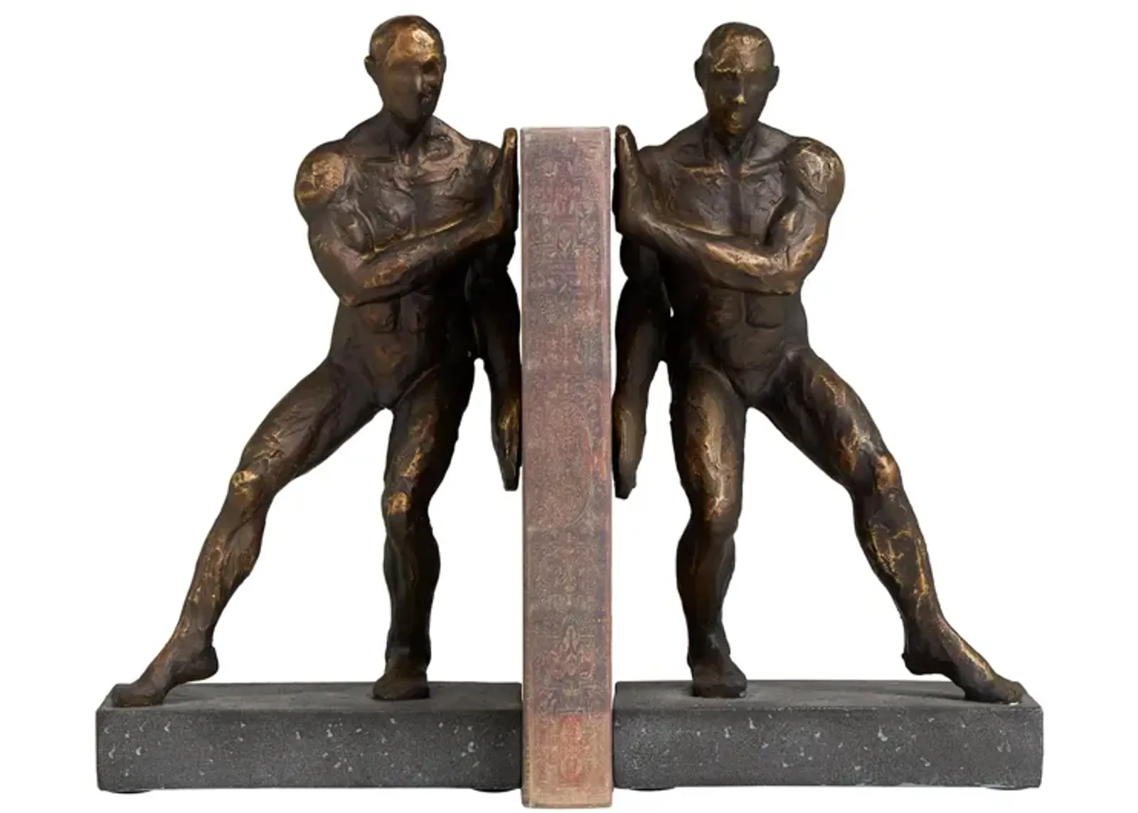 Ivy Collection People Bookends Set in Antiqued Bronze by UMA Enterprises