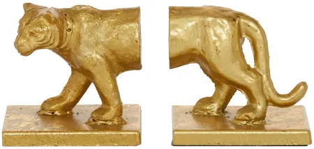 Ivy Collection Leopard Bookends Set in Gold by UMA Enterprises