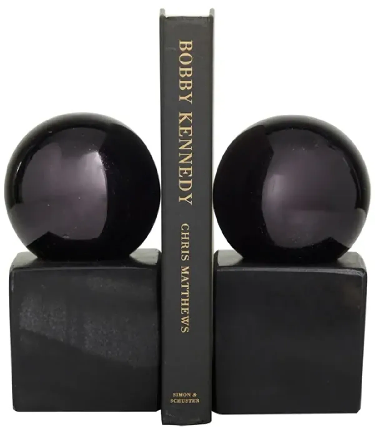 Ivy Collection Blocked Orb Bookends Set