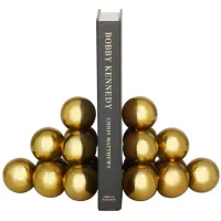 Ivy Collection Stacked Orb Bookends Set in Gold by UMA Enterprises