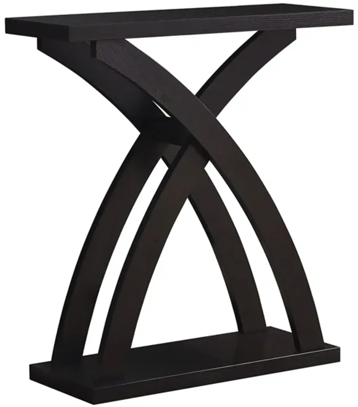 Monarch Specialties Curved Hall Console Table in Espresso by Monarch Specialties