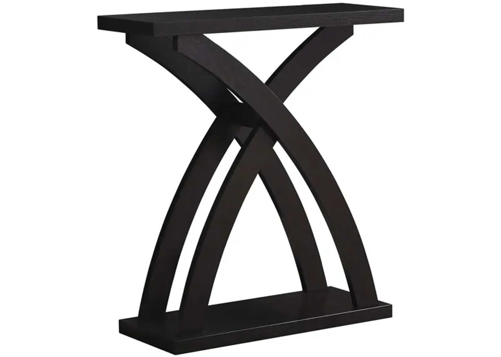 Monarch Specialties Curved Hall Console Table in Espresso by Monarch Specialties