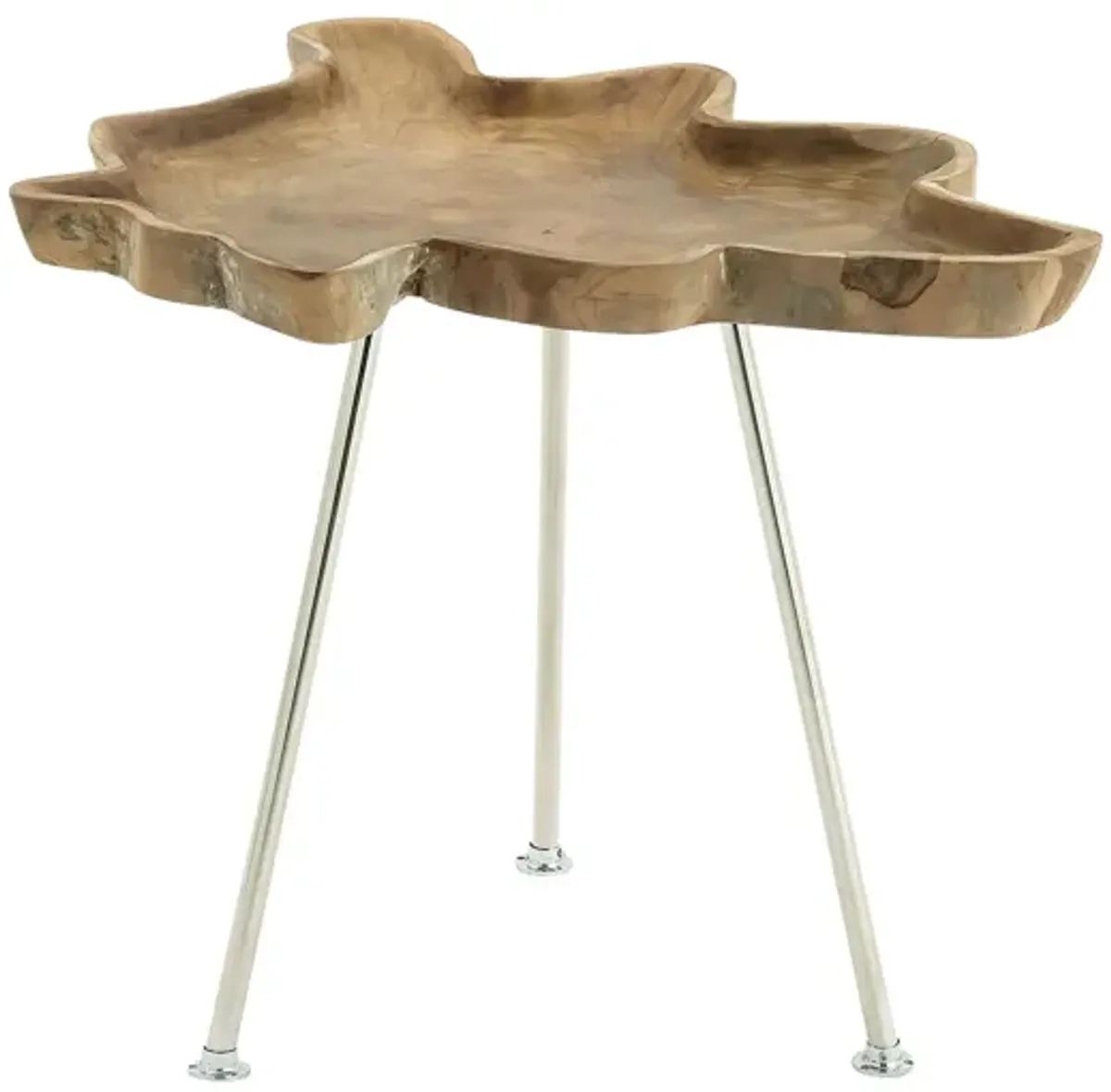 Ivy Collection Leaf Accent Table in Brown by UMA Enterprises