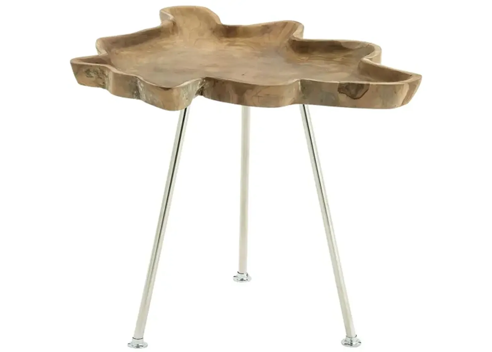 Ivy Collection Leaf Accent Table in Brown by UMA Enterprises