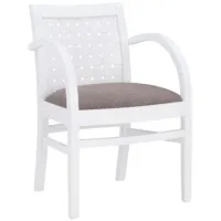 Saura Arm Chair in White by Linon Home Decor