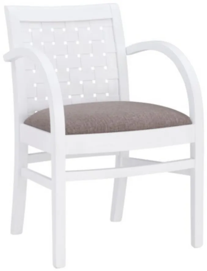 Saura Arm Chair in White by Linon Home Decor