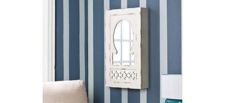 Finchley Wall Mount Jewelry Mirror in White by SEI Furniture