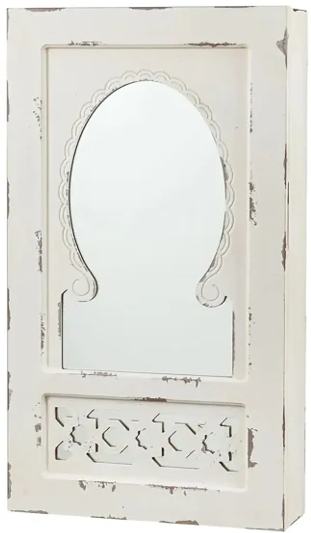 Finchley Wall Mount Jewelry Mirror in White by SEI Furniture