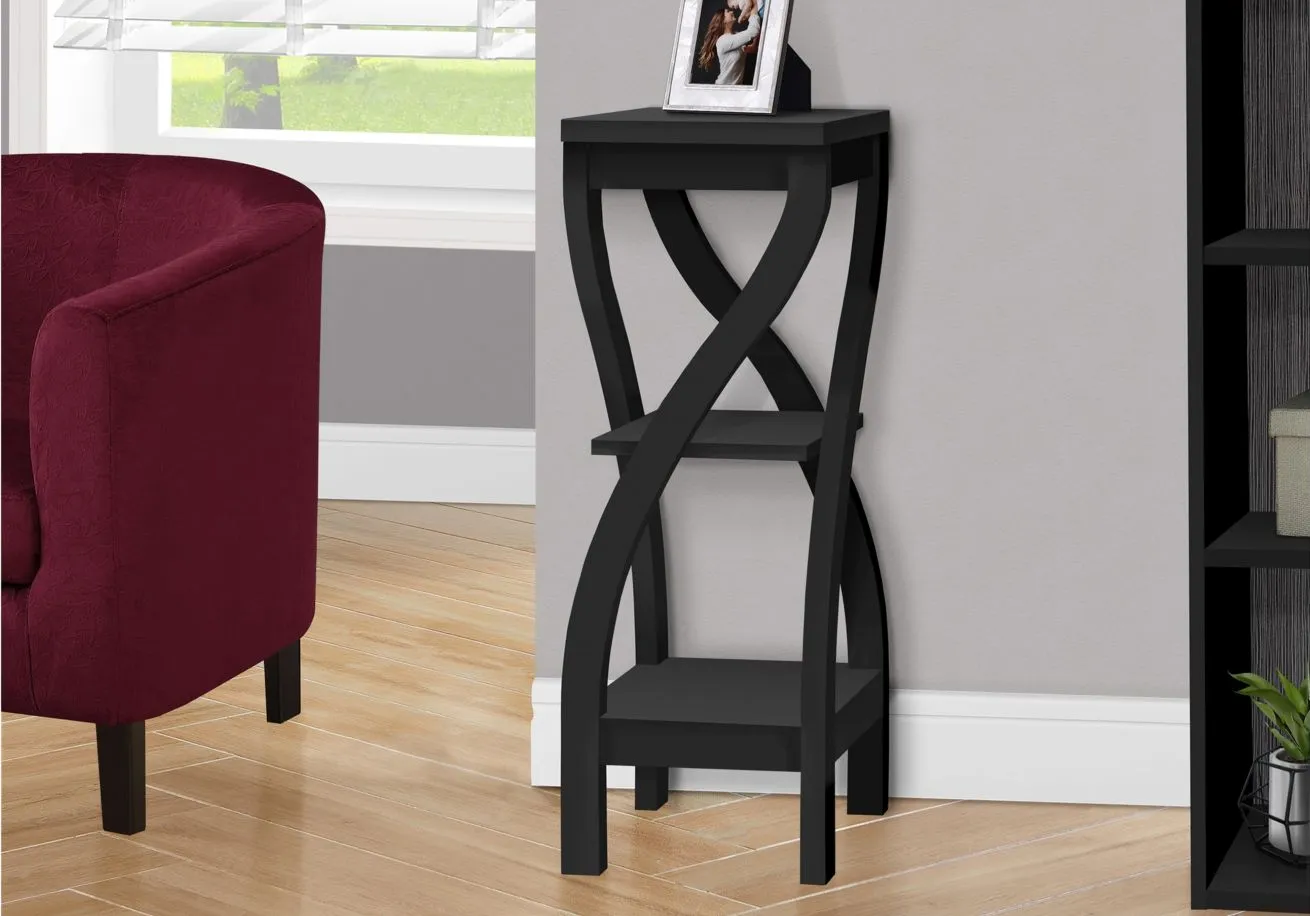 Monarch Specialties Twist Side Table in Black by Monarch Specialties