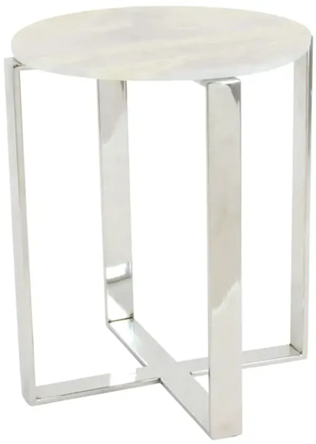 Ivy Collection Pearl Accent Table in White by UMA Enterprises