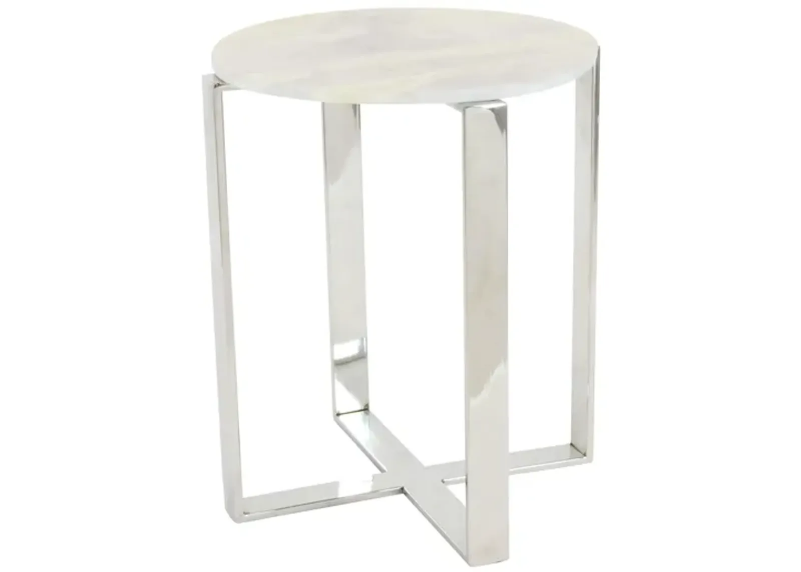 Ivy Collection Pearl Accent Table in White by UMA Enterprises