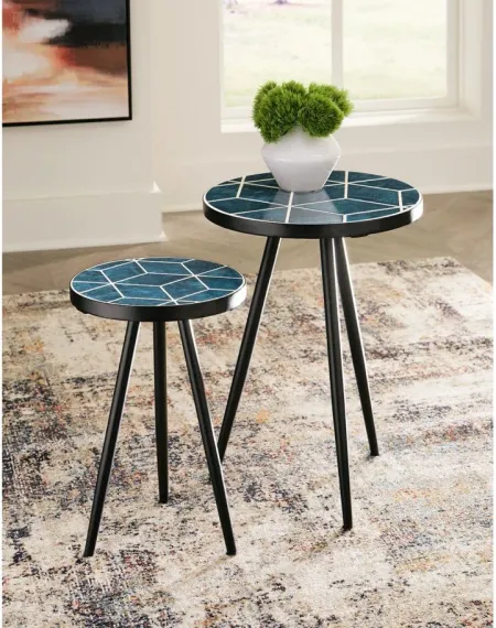 Clairbelle Accent Table (Set of 2) in Teal by Ashley Express