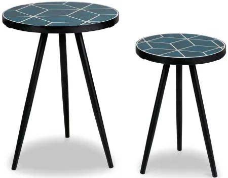 Clairbelle Accent Table (Set of 2) in Teal by Ashley Express