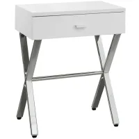 Monarch Specialties X Accent Table in White by Monarch Specialties