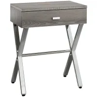 Monarch Specialties X Accent Table in Dark Taupe by Monarch Specialties