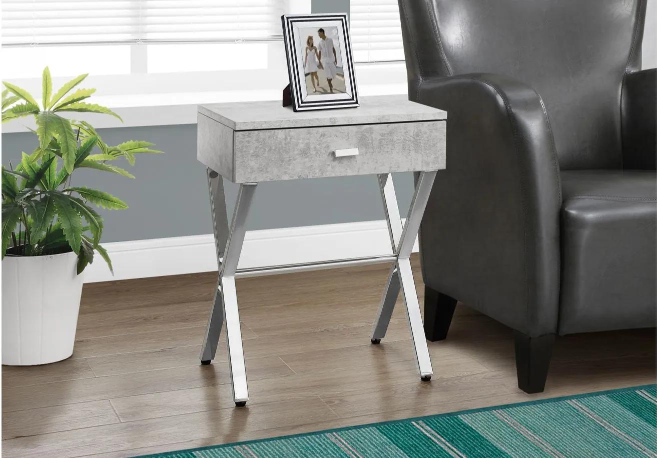 Monarch Specialties X Accent Table in Grey by Monarch Specialties