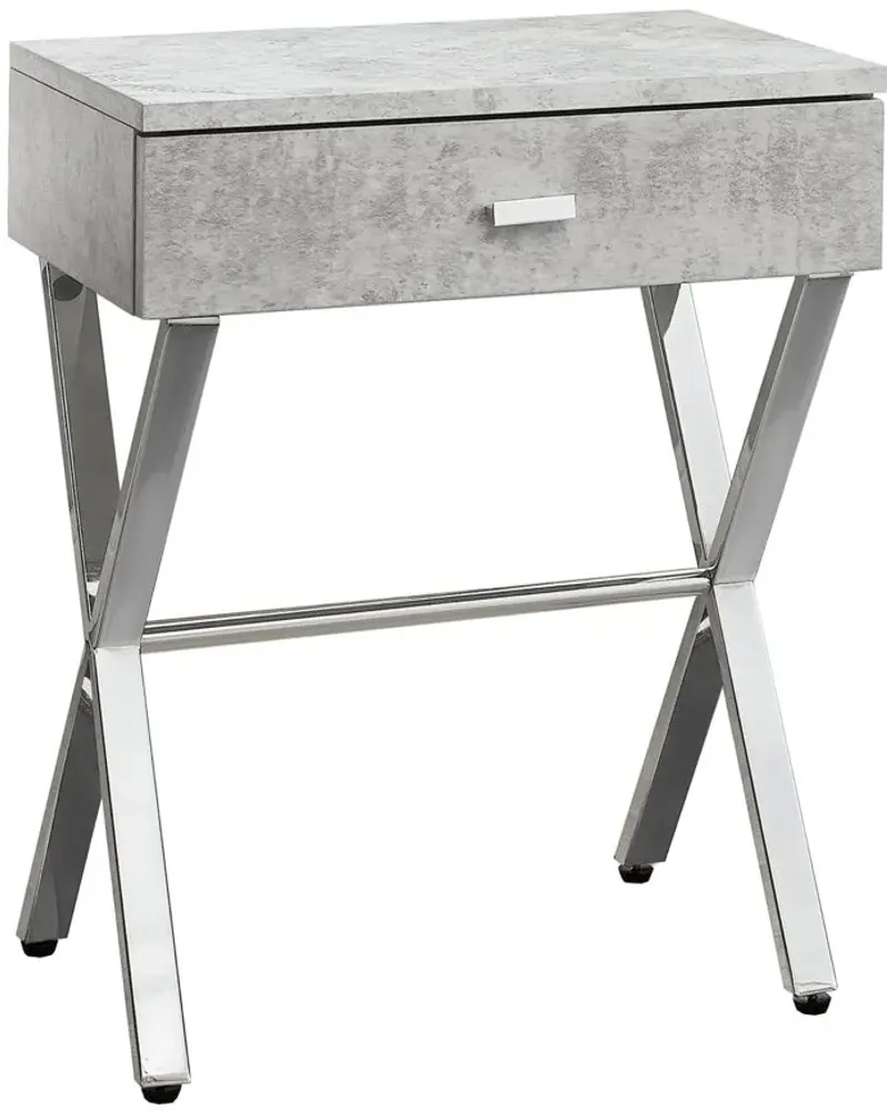 Monarch Specialties X Accent Table in Grey by Monarch Specialties