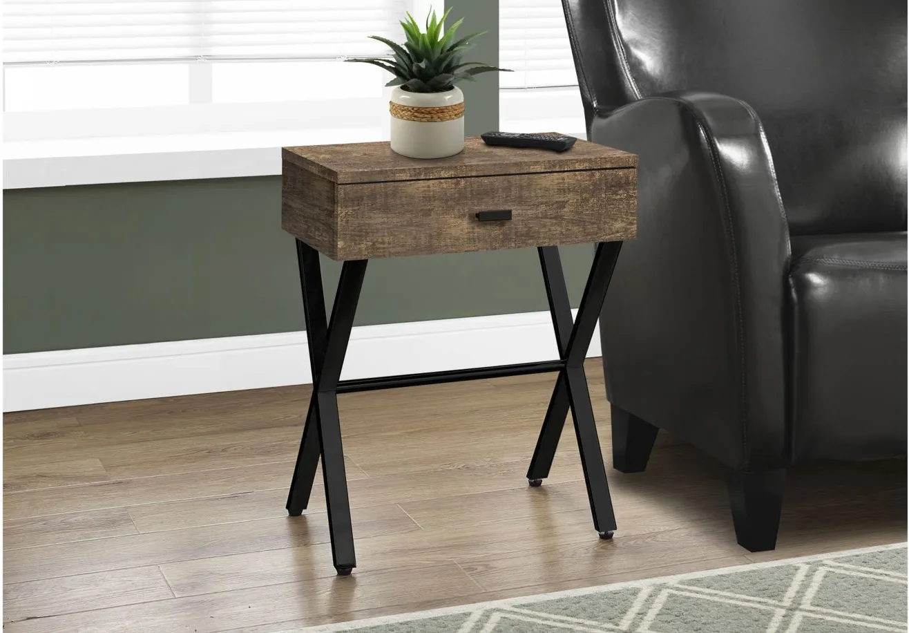 Monarch Specialties X Accent Table in Brown by Monarch Specialties