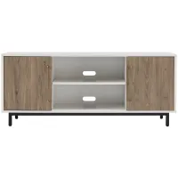Beck TV Stand in White/Antiqued Gray Oak by Hudson & Canal