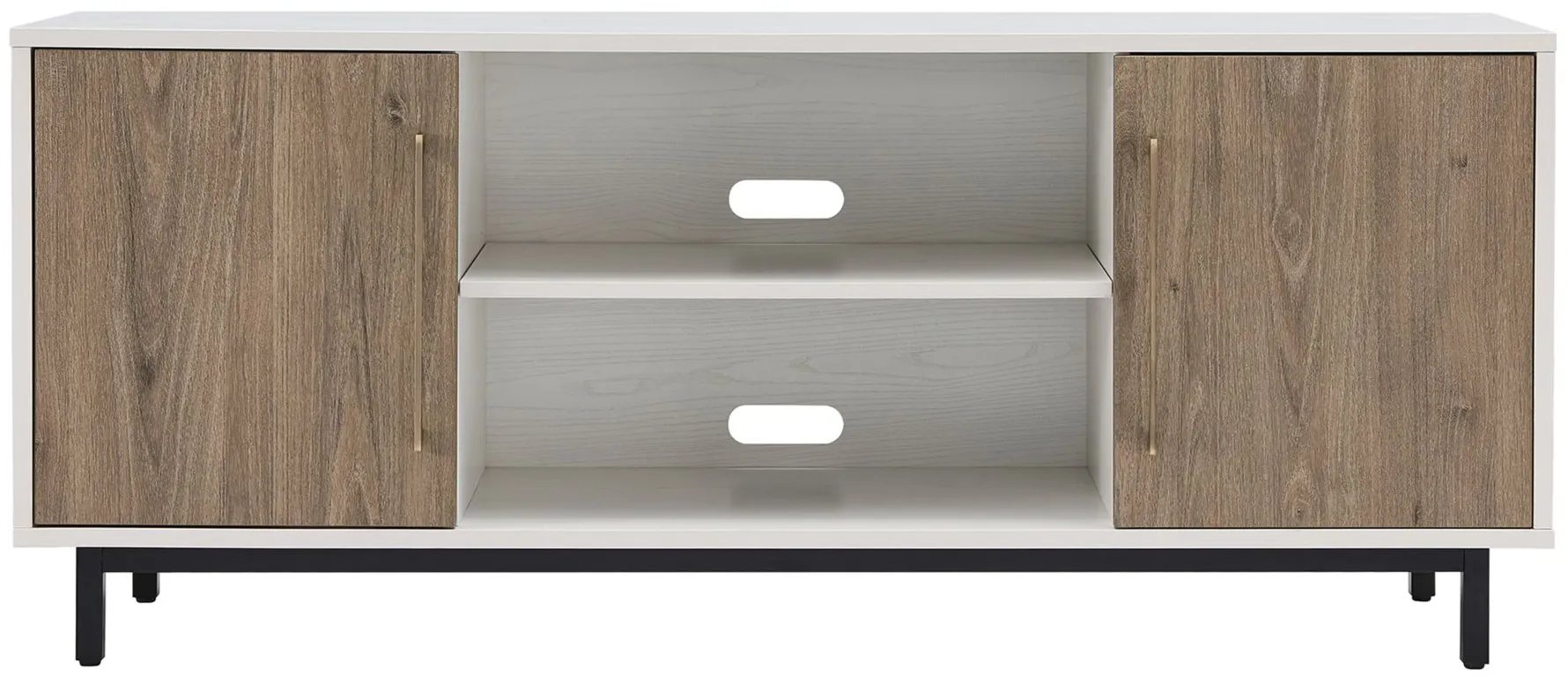 Beck TV Stand in White/Antiqued Gray Oak by Hudson & Canal