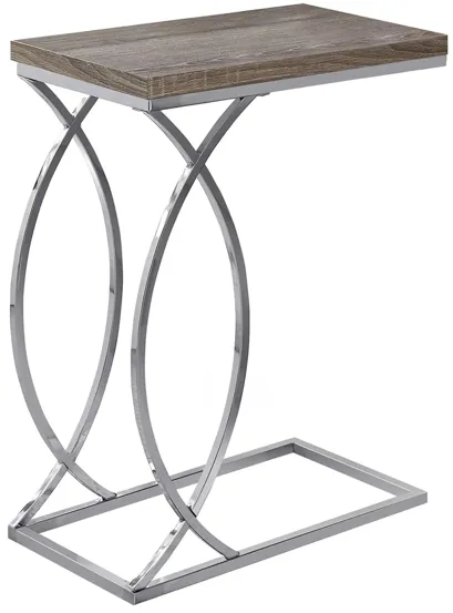 Monarch Specialties Accent Snack Table in Dark Taupe by Monarch Specialties