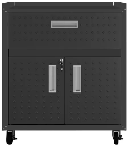 Fortress Cabinet w/ Drawer in Charcoal Gray by Manhattan Comfort