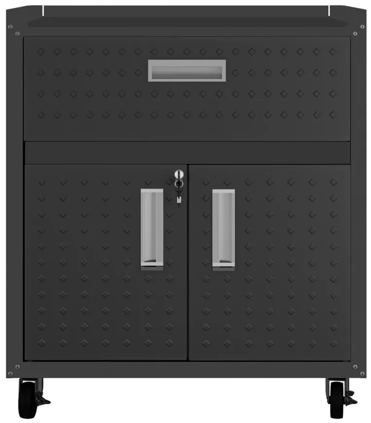 Fortress Cabinet w/ Drawer in Charcoal Gray by Manhattan Comfort