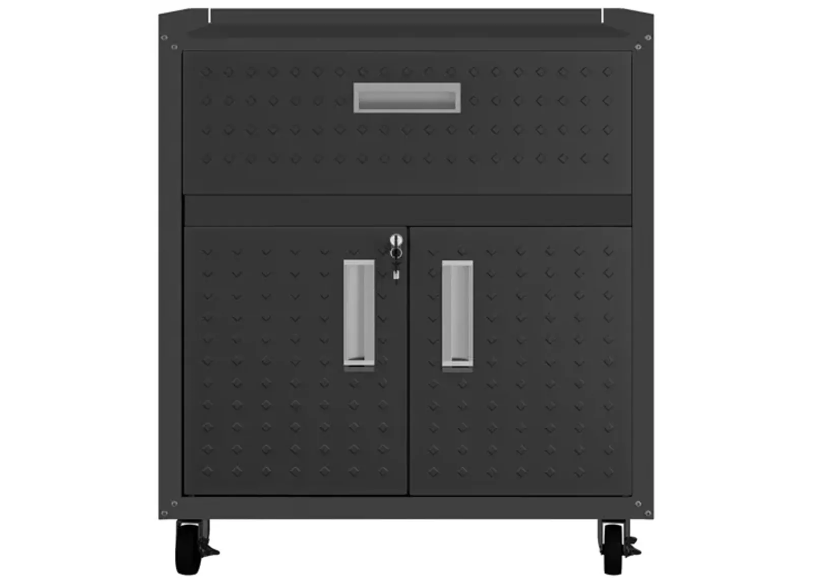 Fortress Cabinet w/ Drawer in Charcoal Gray by Manhattan Comfort