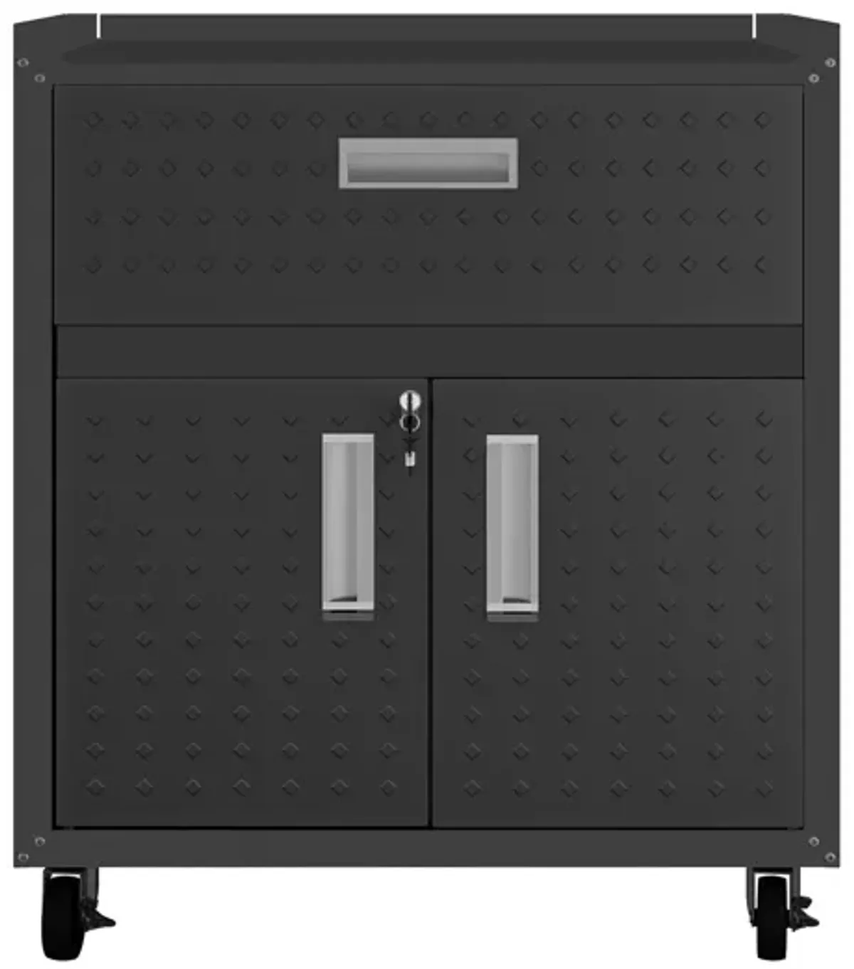 Fortress Cabinet w/ Drawer in Charcoal Gray by Manhattan Comfort