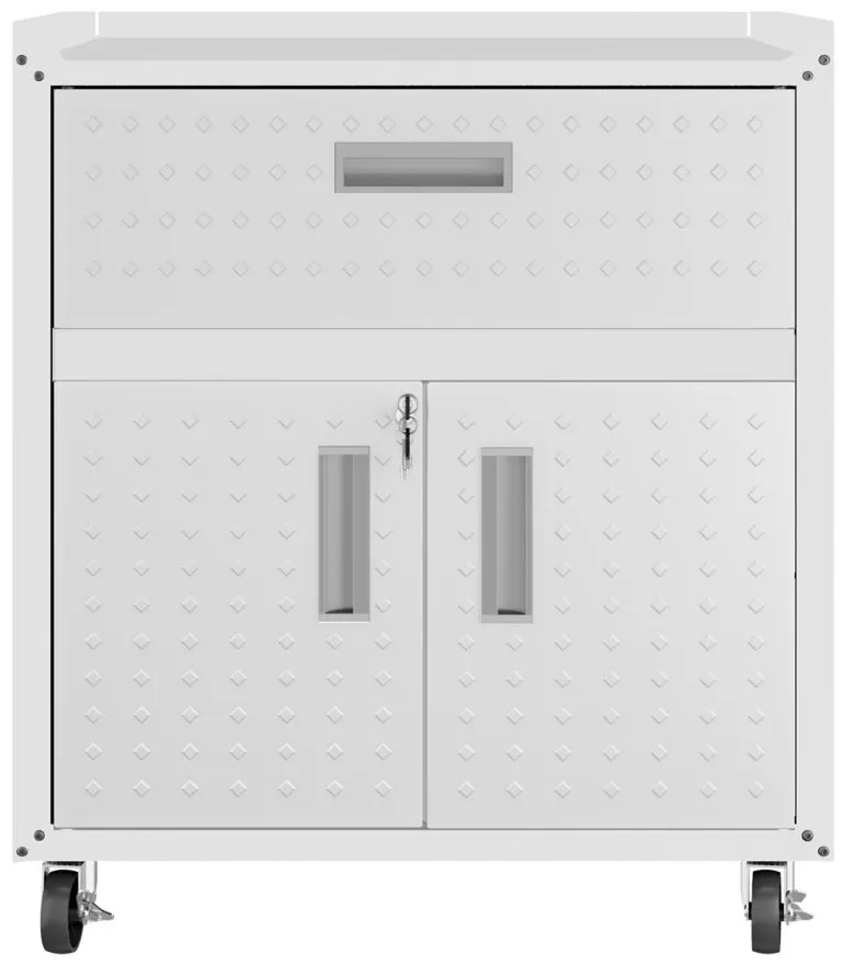 Fortress Cabinet w/ Drawer in White by Manhattan Comfort