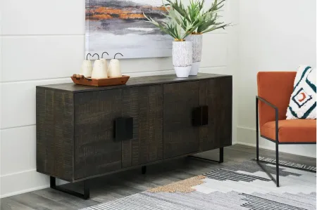 Kevmart Accent Cabinet in Grayish Brown/Black by Ashley Furniture