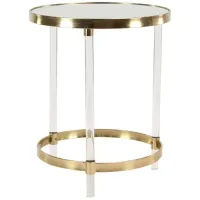 Ivy Collection Ring Accent Table in Gold by UMA Enterprises