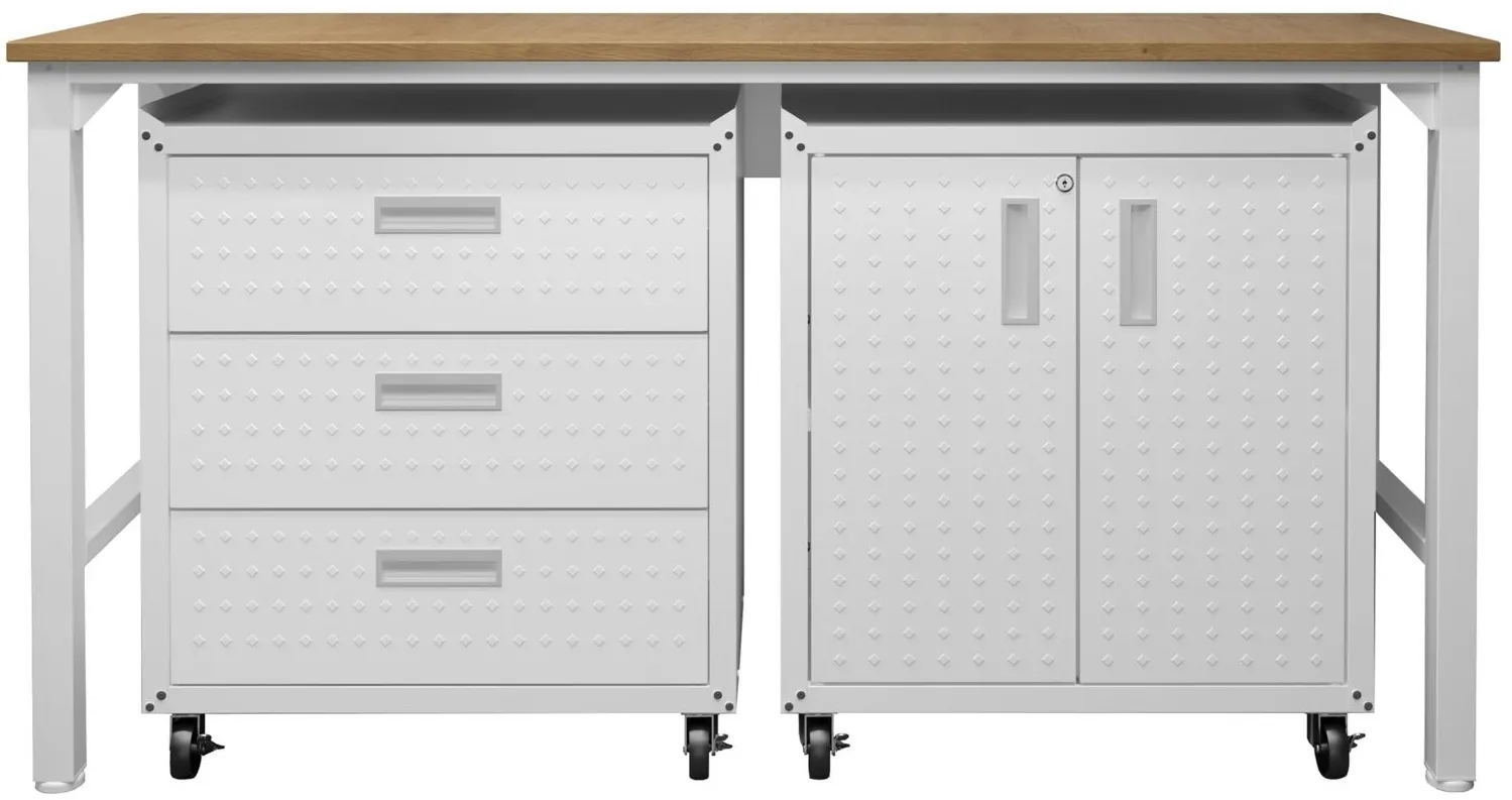 Fortress Worktable 3.0 in White by Manhattan Comfort
