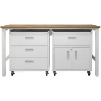 Fortress Worktable 5.0 in White by Manhattan Comfort