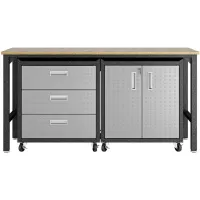 Fortress Worktable 3.0 in Gray by Manhattan Comfort