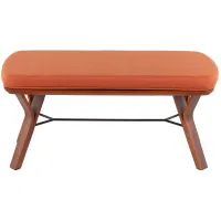 Folia Bench in Walnut Wood, Orange Fabric by Lumisource