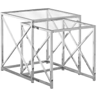 Monarch Specialties 2pc. Nesting Tables in Chrome by Monarch Specialties