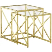 Monarch Specialties 2pc. Nesting Tables in Gold by Monarch Specialties