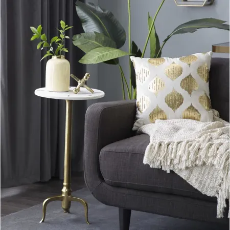 Ivy Collection Tripod Accent Table in Gold by UMA Enterprises