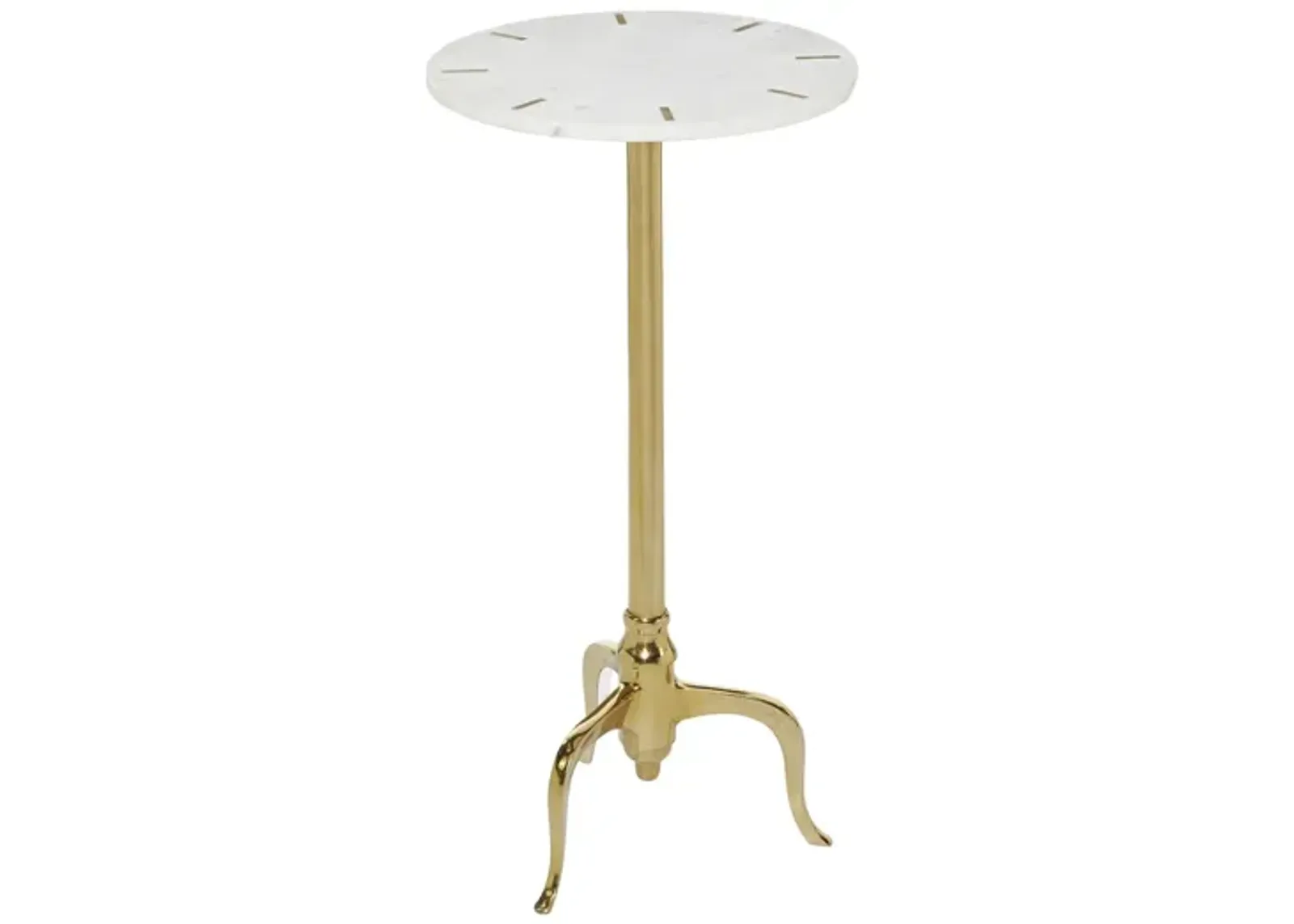 Ivy Collection Tripod Accent Table in Gold by UMA Enterprises