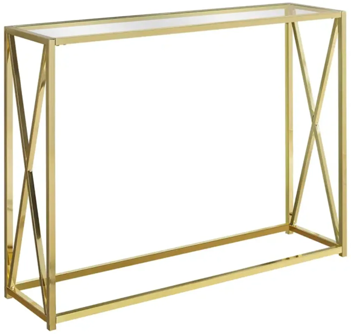 Monarch Specialties Slim Accent Table in Gold by Monarch Specialties