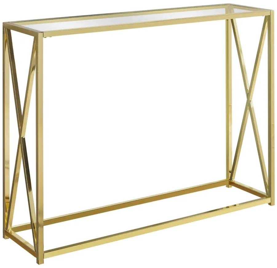 Monarch Specialties Slim Accent Table in Gold by Monarch Specialties