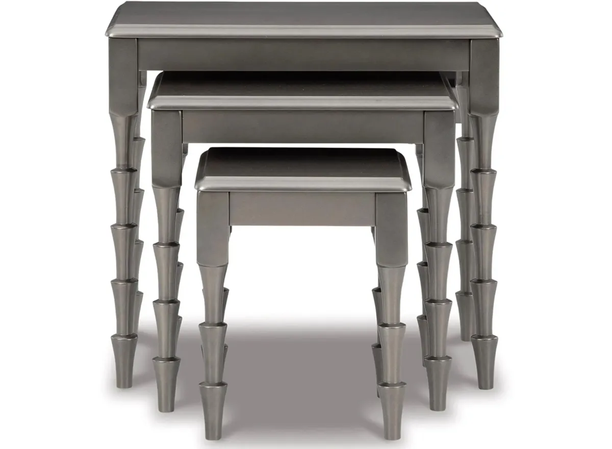 Larkendale Accent Table (Set of 3) in Metallic Gray by Ashley Express