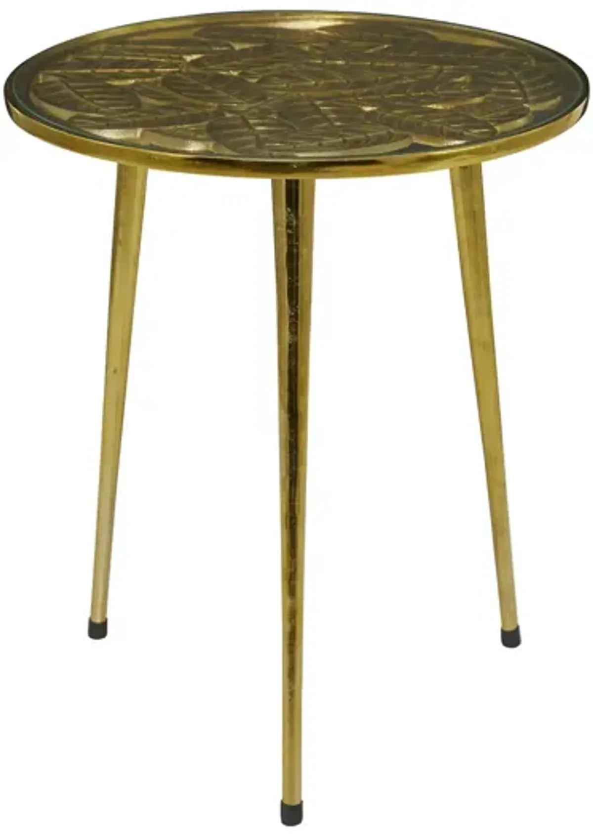 Ivy Collection Drum Accent Table in Gold by UMA Enterprises