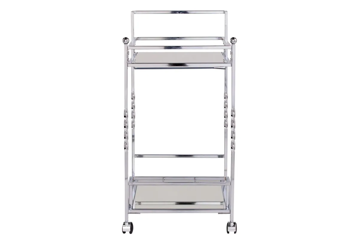 Bilston Bar Cart in Chrome by SEI Furniture