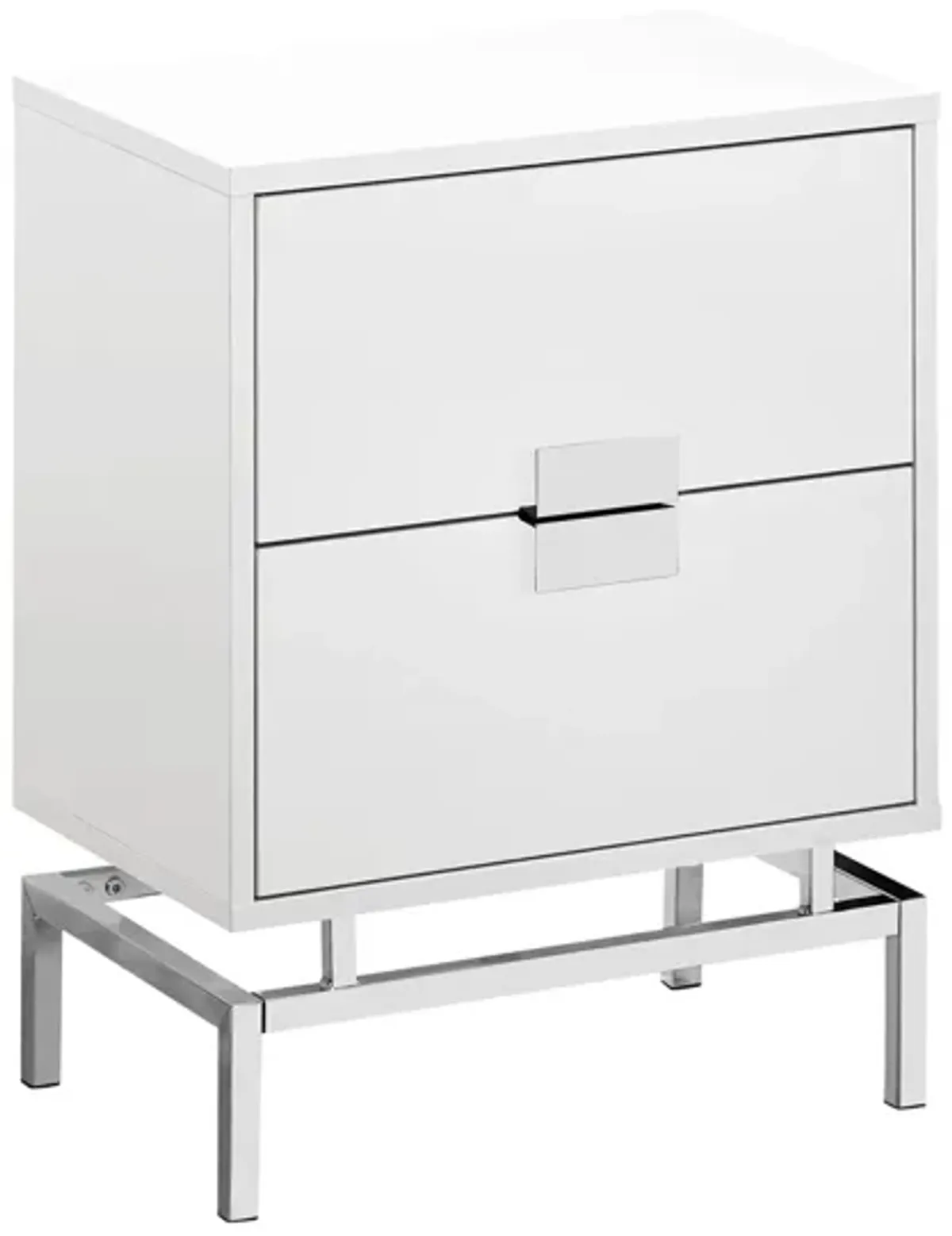 Monarch Specialties 2 Drawer Accent Table in White by Monarch Specialties