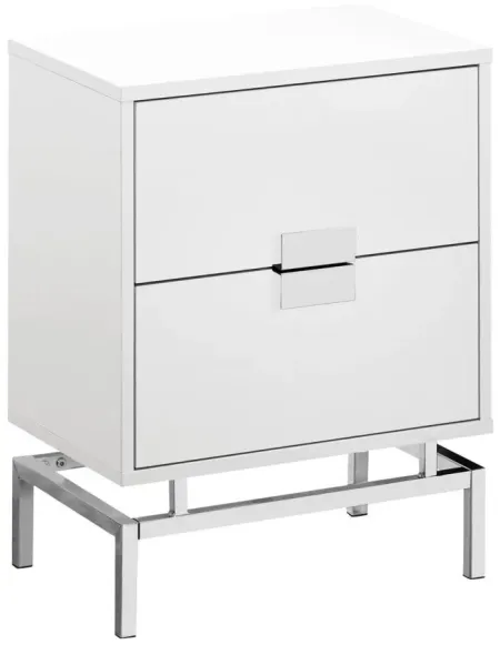 Monarch Specialties 2 Drawer Accent Table in White by Monarch Specialties